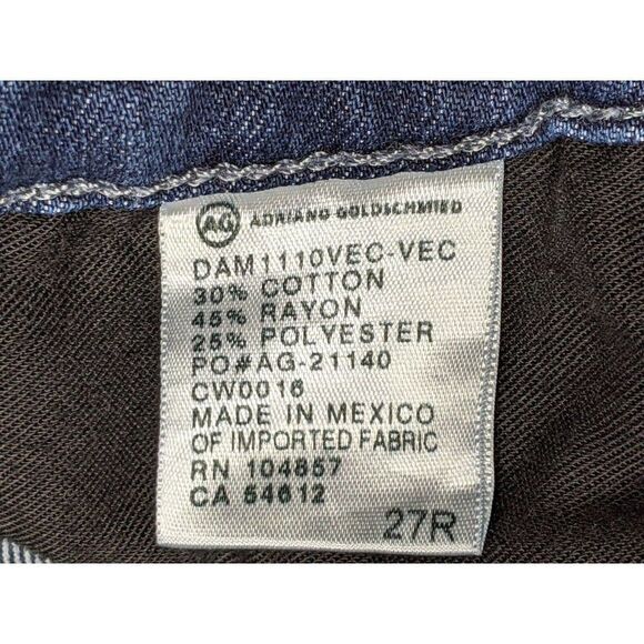 Adriano Goldschmied Womens Size 27 R Pockets Embroidered Skinny Denim Blue Jeans - Picture 6 of 12